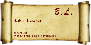 Baki Laura névjegykártya